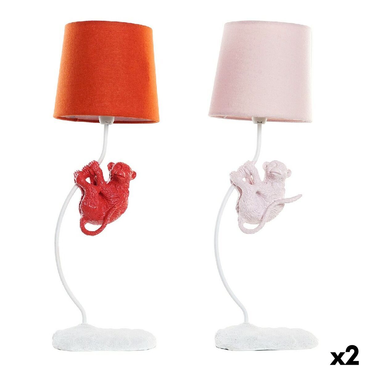 Lampada Da Tavolo Dkd Home Decor Poliestere Resina 25w 220 V Scimmia (2 Pcs) (19 X 17 X 53 Cm)