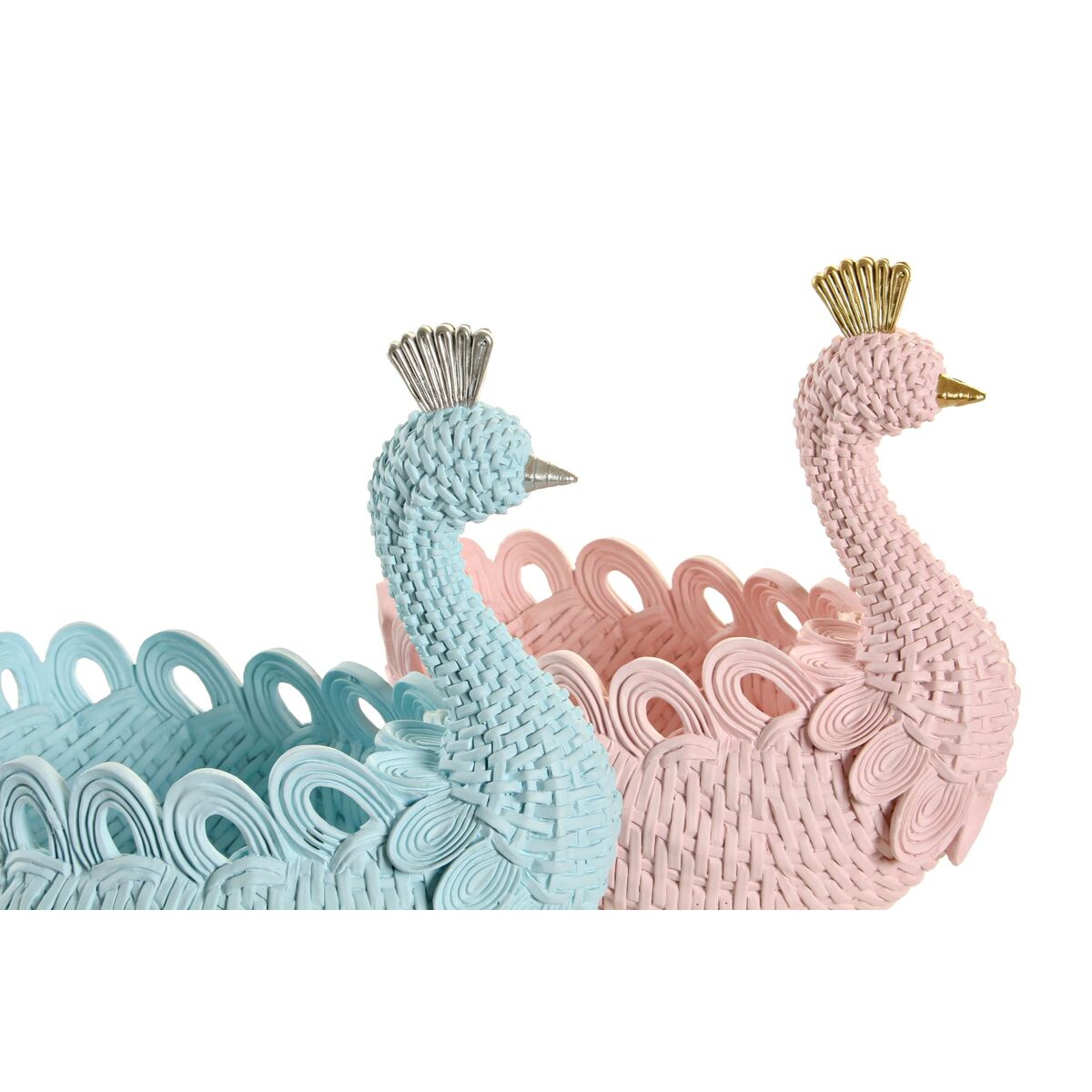 Svuotatasche Dkd Home Decor Resina Alluminio Romantico 23 X 14,3 X 23 Cm (2 Unità)
