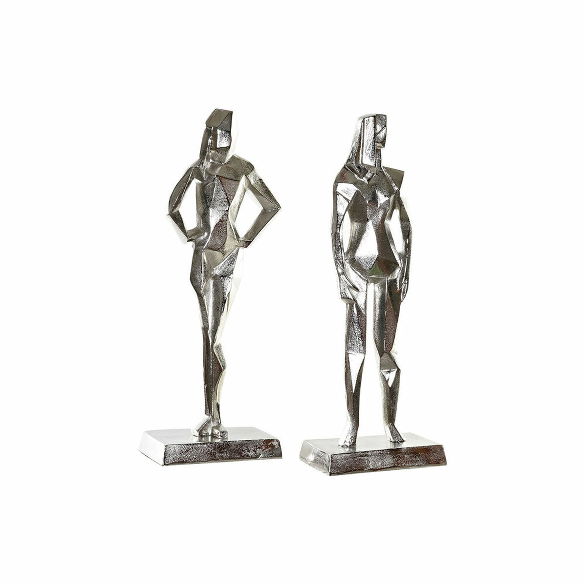 Statua Decorativa Dkd Home Decor 8424001856480 23 X 13 X 62 Cm Argentato (2 Unità)