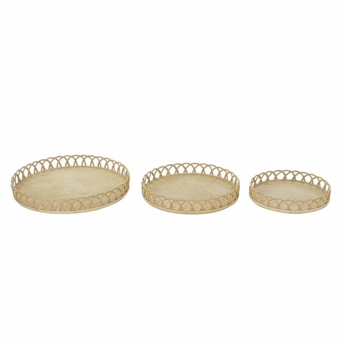 Centrotavola Dkd Home Decor Marrone Bambù 8 Cm 58 X 58 X 9 Cm (3 Pezzi)