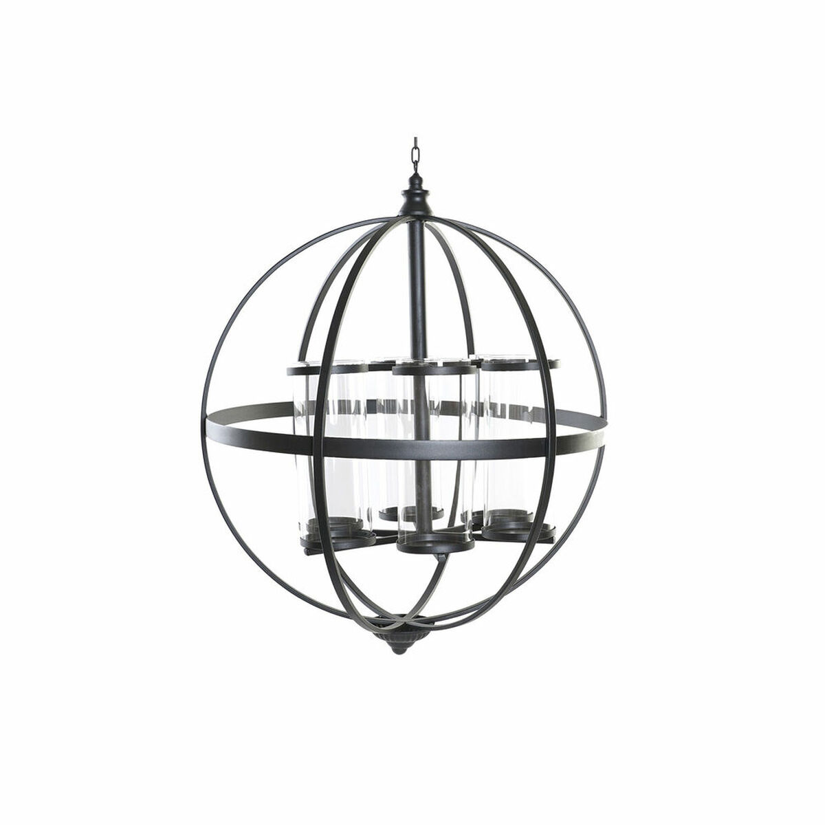 Portacandele Dkd Home Decor Nero Metallo Cristallo 60 X 60 X 73 cm