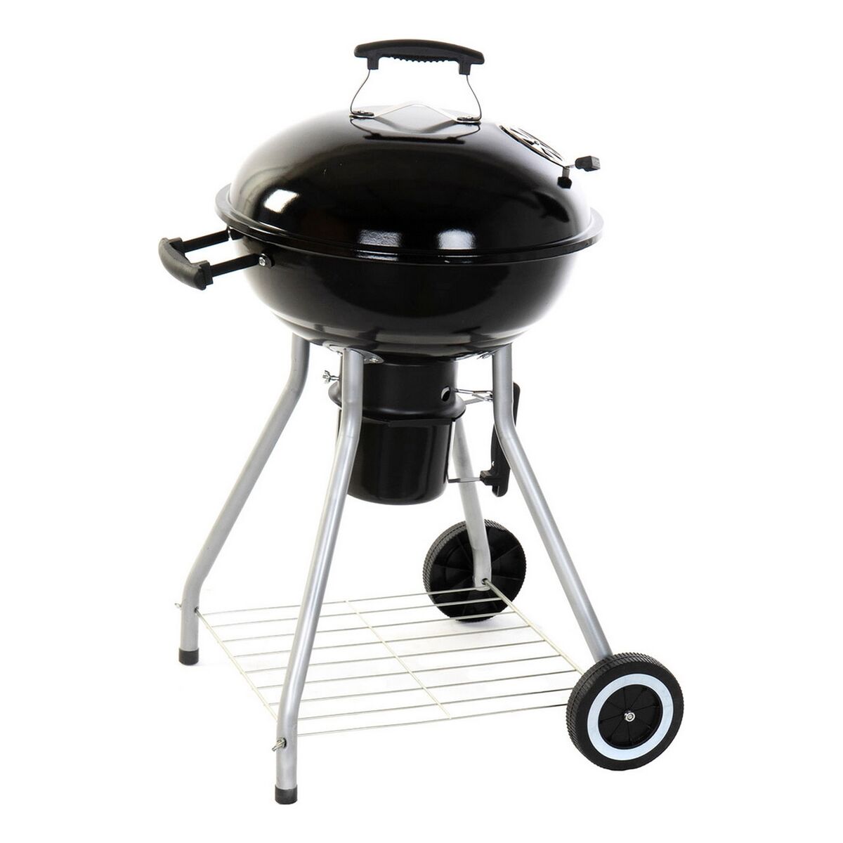 Barbecue A Carbone Con Coperchio E Ruote Dkd Home Decor Nero Metallo Plastica Rettangolare 52,4 X 59 X 91,6 cm