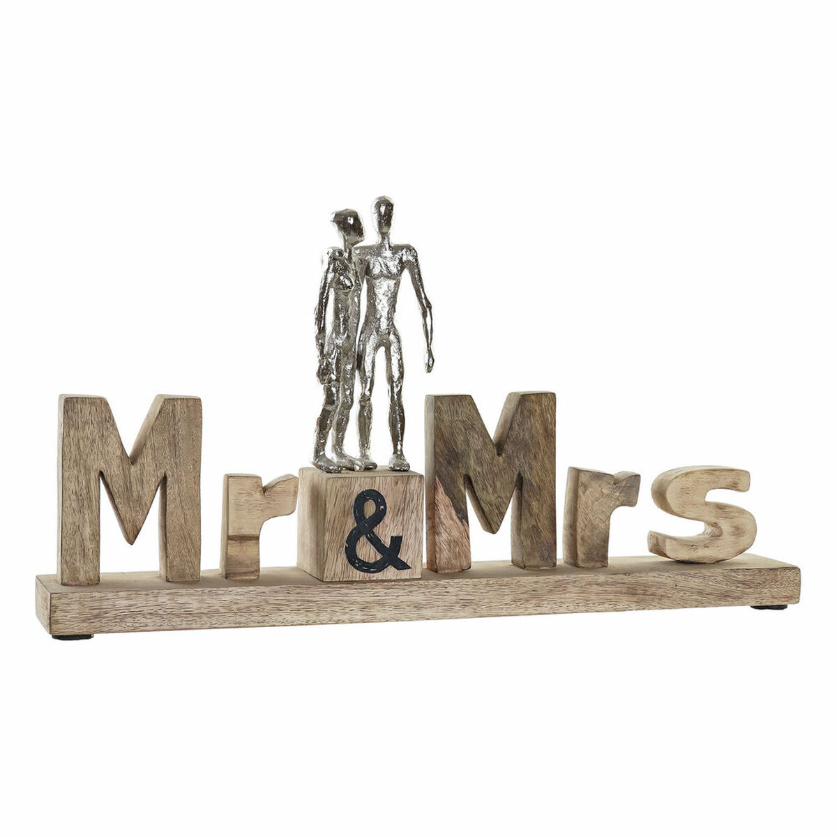 Statua Decorativa Dkd Home Decor Mr & Mrs Argentato Alluminio (51 X 7,5 X 28 Cm)