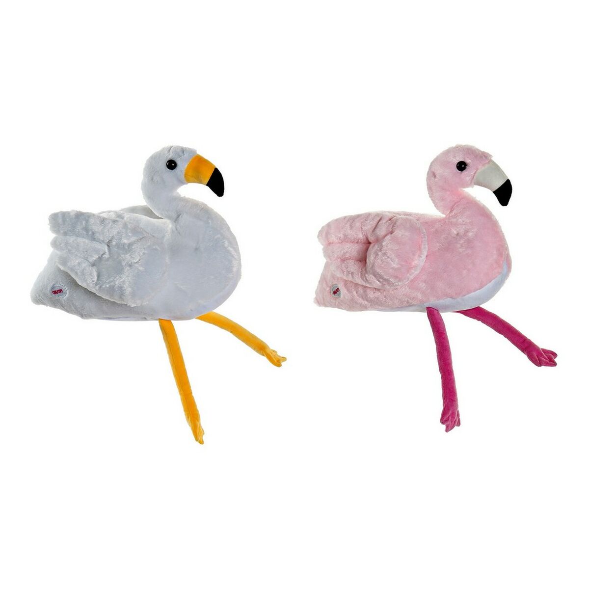 Peluche Dkd Home Decor Bianco Rosa Per Bambini Fenicottero Rosa 34 X 25 X 27 Cm (2 Unità)