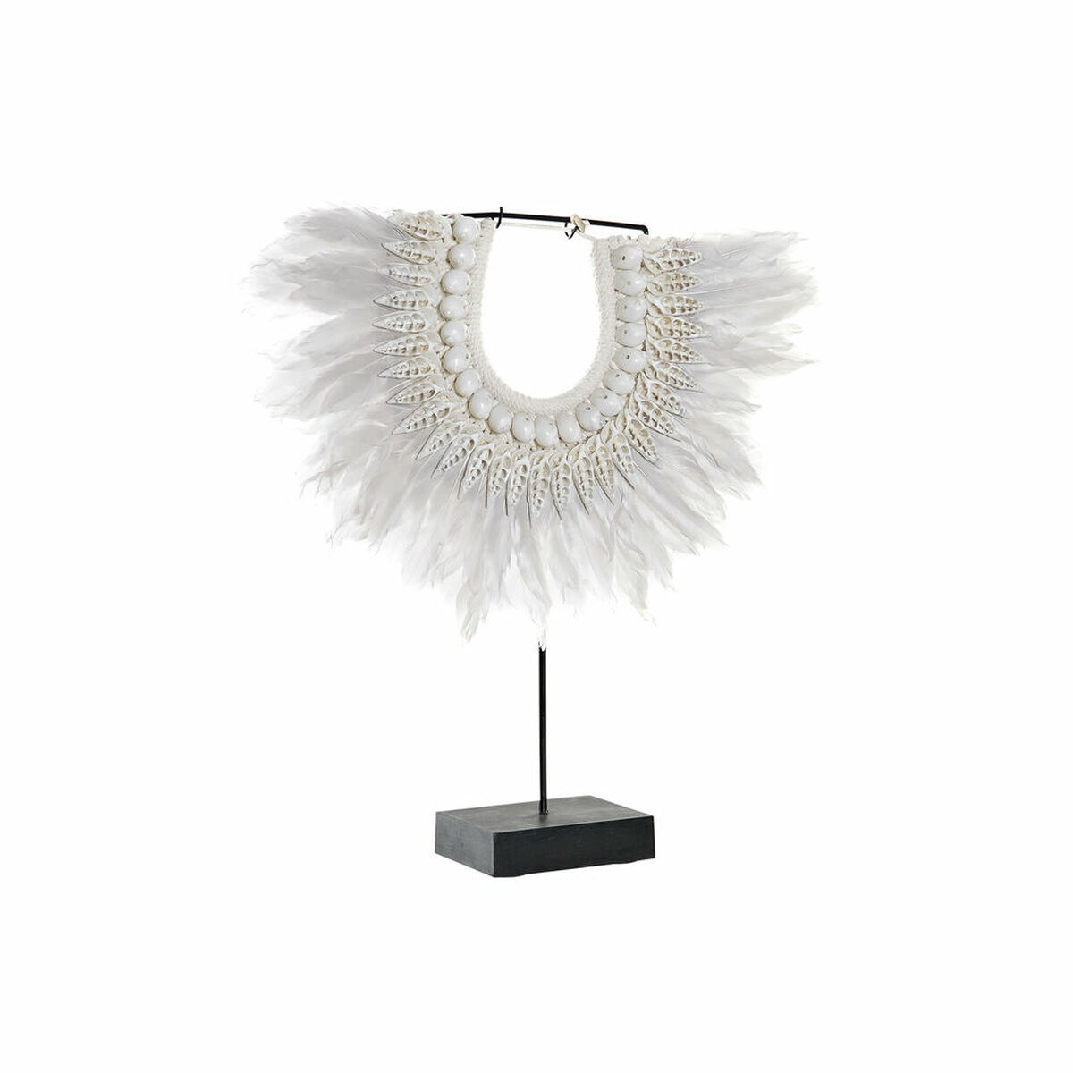 Statua Decorativa Dkd Home Decor Ferro Piuma Conchiglie (42 X 9.5 X 44 Cm)