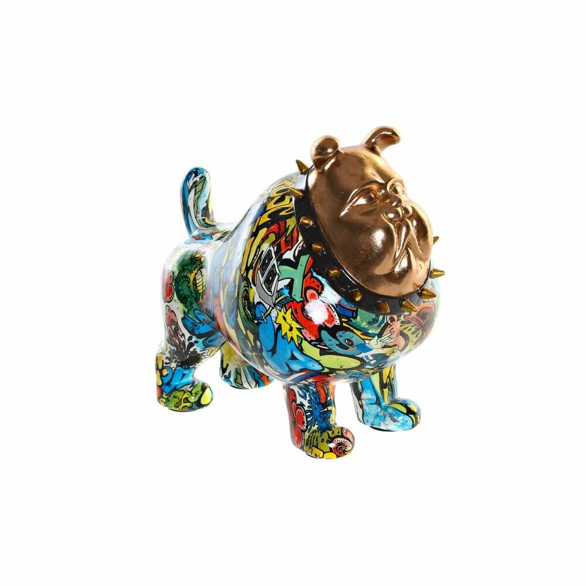 Statua Decorativa Dkd Home Decor 21 X 16 X 20,5 Cm Dorato Bulldog Multicolore