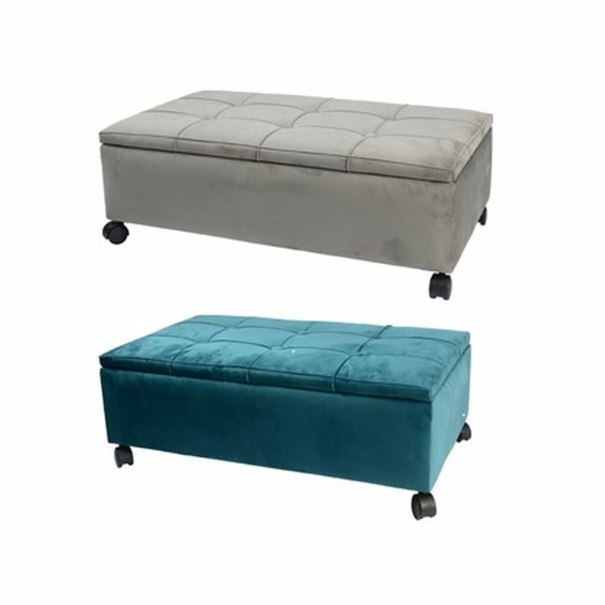 Panca Dkd Home Decor   70 X 39,5 X 24,5 Cm Grigio Verde Pioppo (2 Unità)
