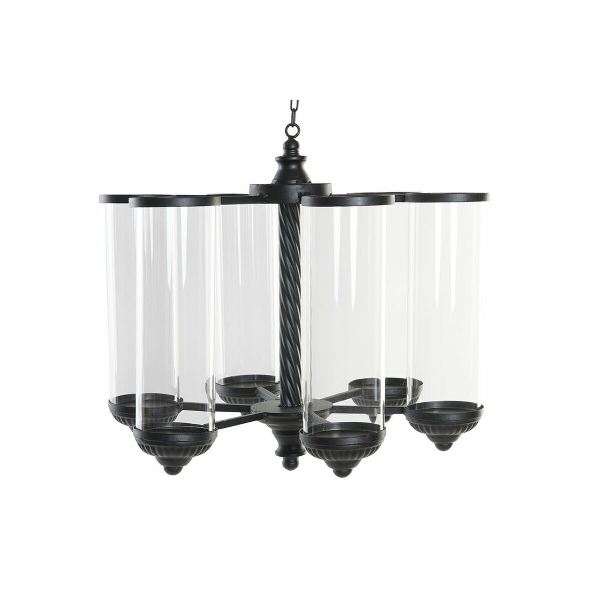 Portacandele Dkd Home Decor Nero Metallo Cristallo 53 X 53 X 52 cm