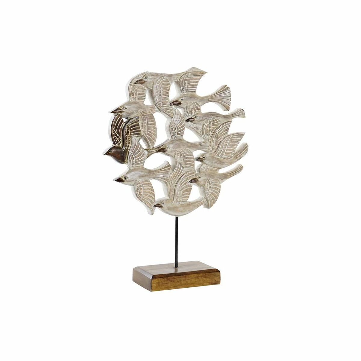 Statua Decorativa Dkd Home Decor Beige Ferro Uccelli (38 X 11,5 X 54 Cm)