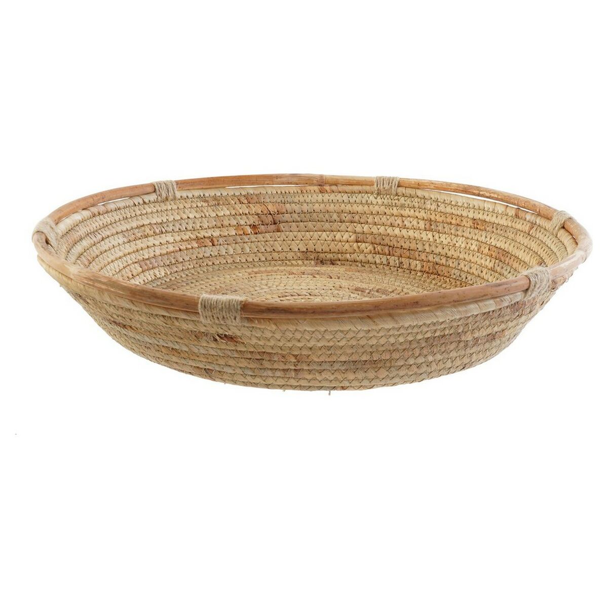Centrotavola Dkd Home Decor Marrone Juncus 42 X 42 X 8 cm