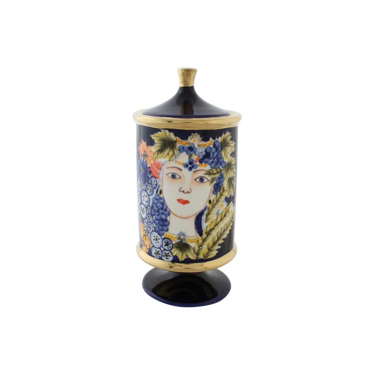 Vaso Dkd Home Decor Viso Porcellana Azzurro 11 X 11 X 25 Cm Multicolore