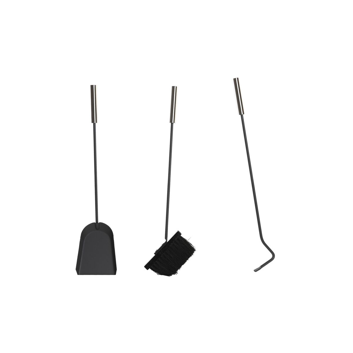Utensili Da Camino Dkd Home Decor Nero Acciaio Inossidabile (23 X 16 X 61 Cm) - Image 3