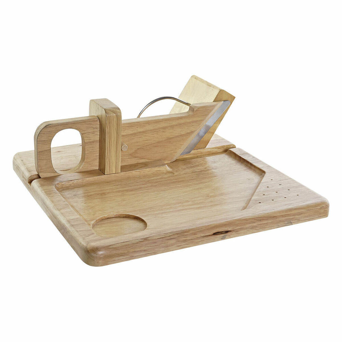 Fresa Dkd Home Decor 29 X 29 X 10 Cm Legno D'albero Della Gomma Acciaio Inossidabile