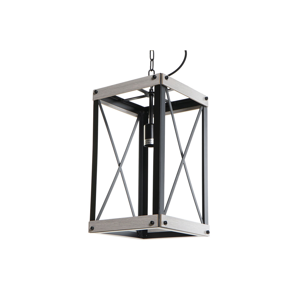 Lampadario Dkd Home Decor Nero Metallo Marrone 220 V 50 W (25 X 25 X 43 Cm)