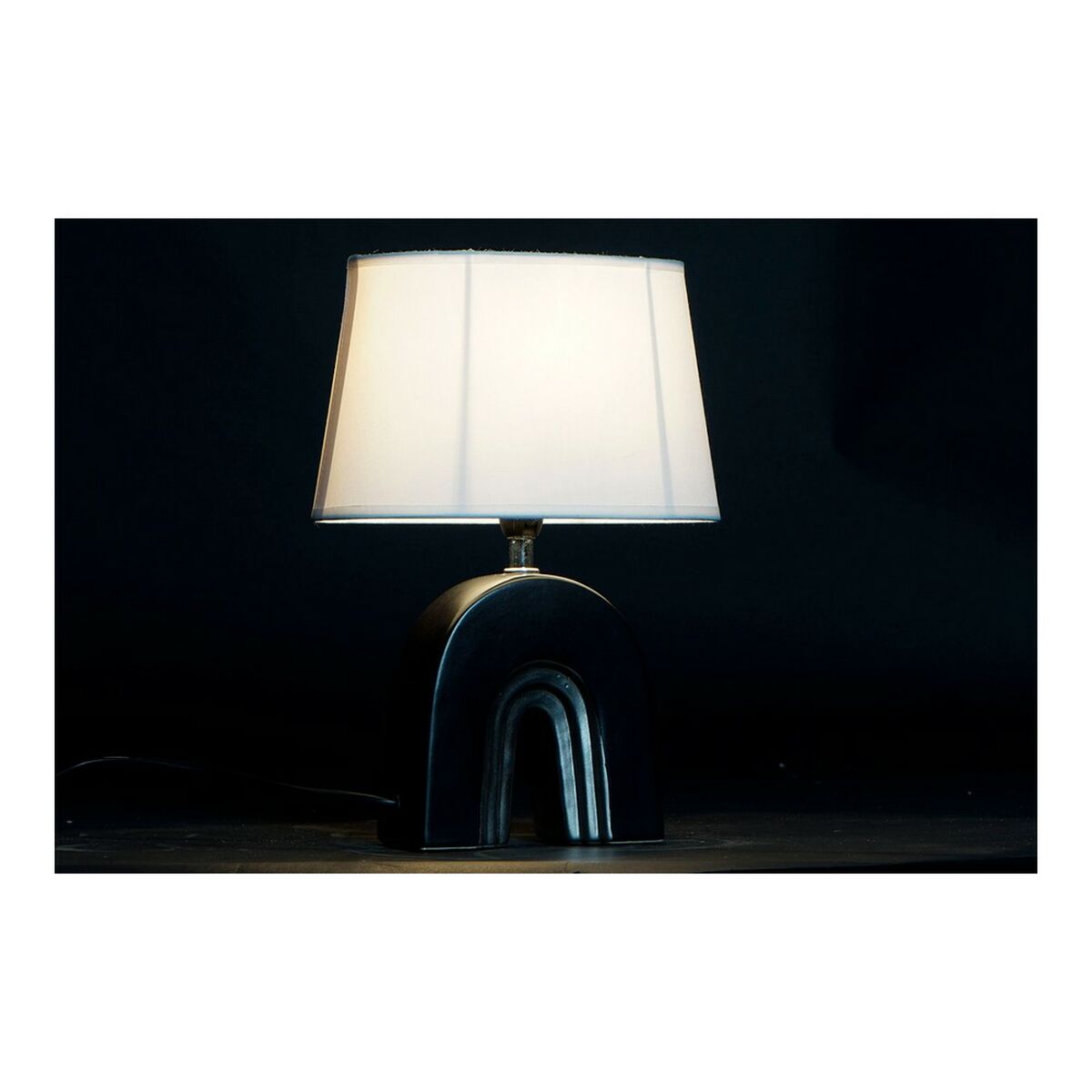 Lampada Da Tavolo Dkd Home Decor Ceramica Nero Poliestere (20 X 20 X 31 Cm) (2 Pcs) - Image 3
