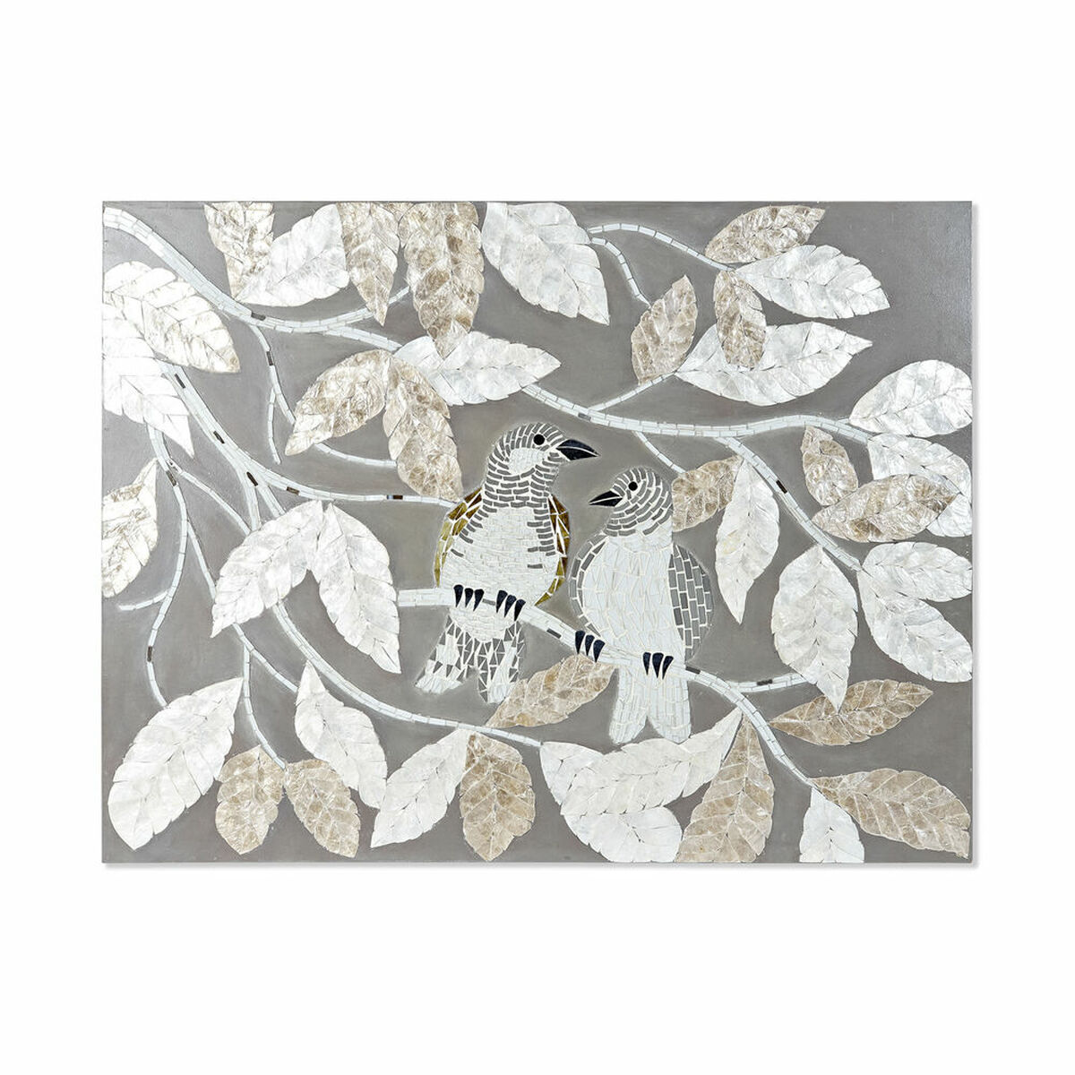 Tela Dkd Home Decor Beige Grigio Foglia Della Pianta 90 X 4 X 70 cm