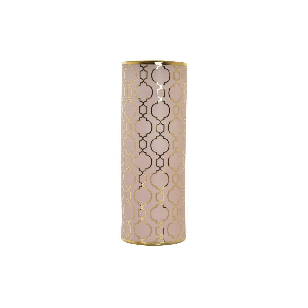 Vaso Dkd Home Decor 13,5 X 13,5 X 36 Cm Porcellana Rosa Dorato Orientale Cromato