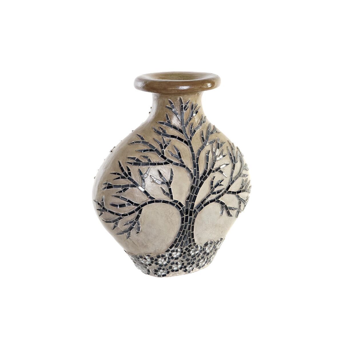 Vaso Dkd Home Decor Albero Cristallo Nero Beige Terracotta (30 X 15 X 33,5 Cm)