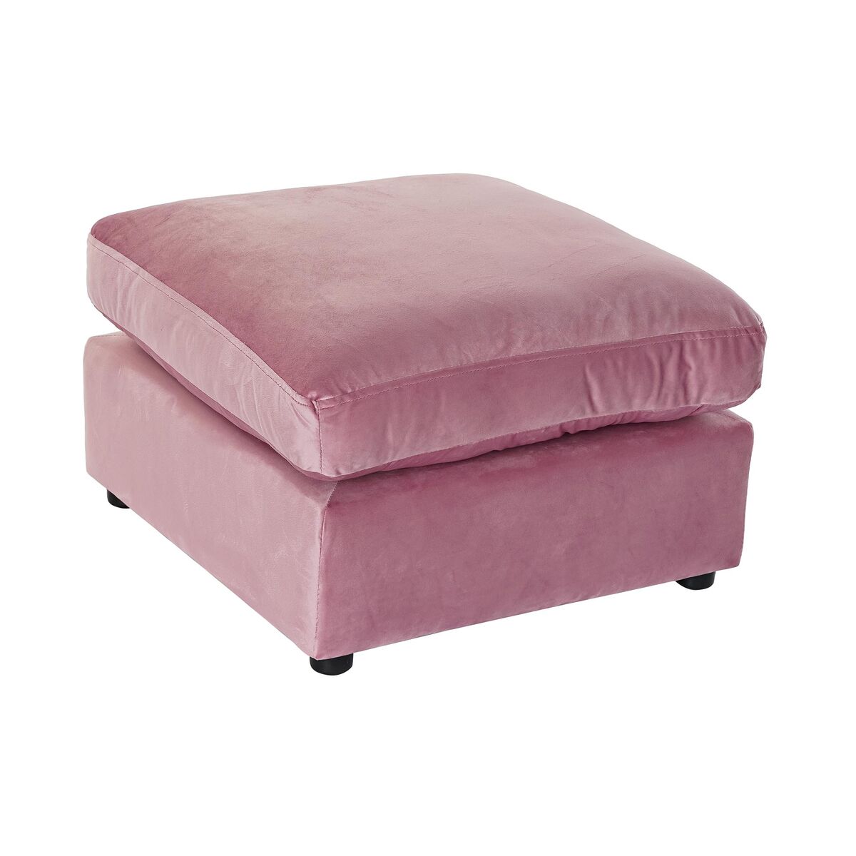 Poggiapiedi Dkd Home Decor Rosa Poliestere Moderno (55 X 55 X 30 Cm)