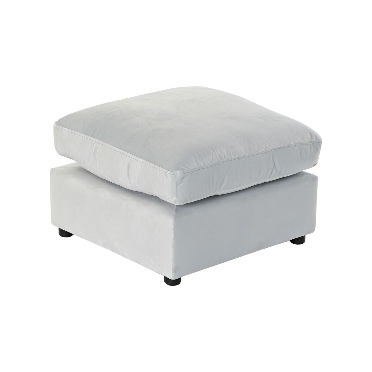 Poggiapiedi Dkd Home Decor Legno Poliestere Celeste Moderno (55 X 55 X 35 Cm)