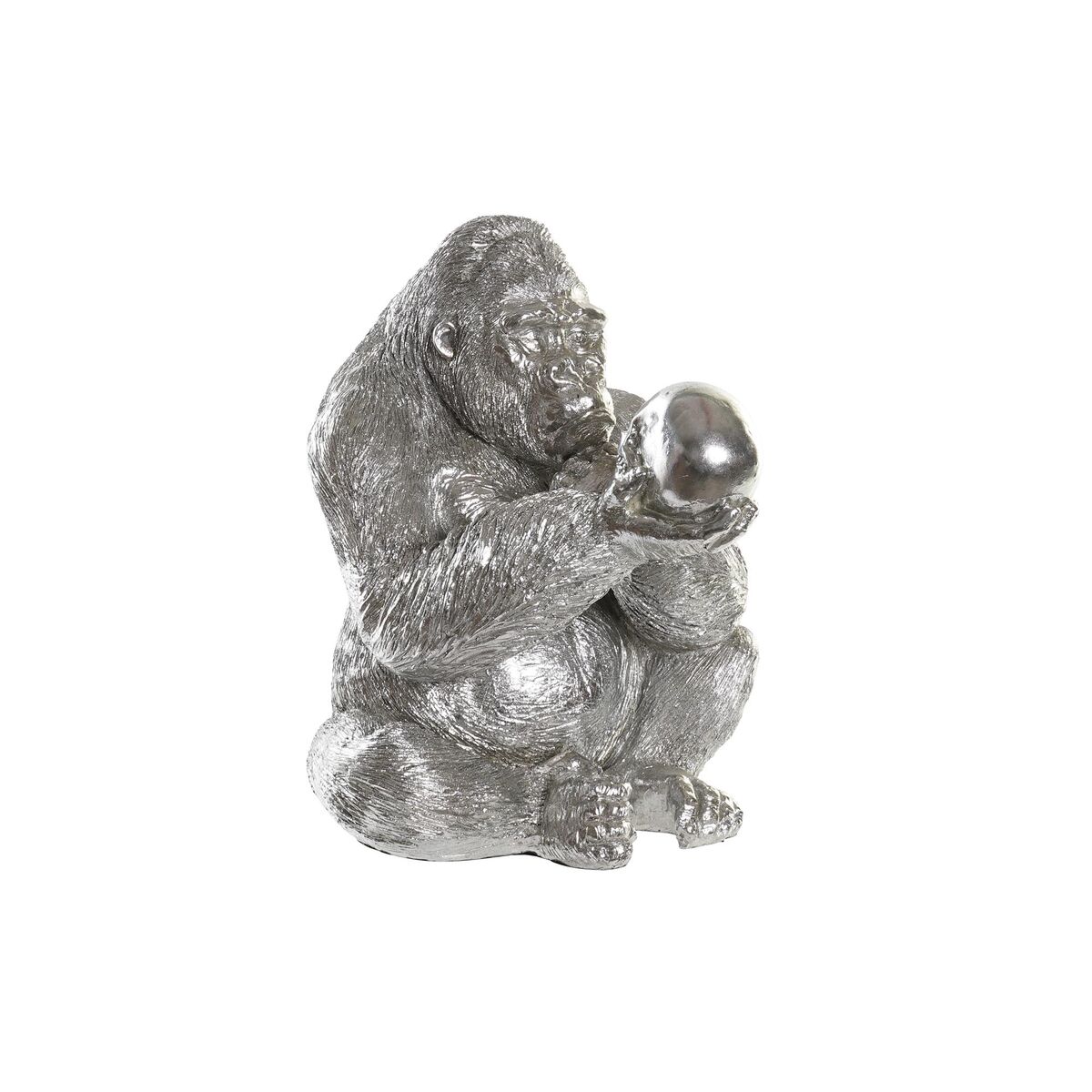Statua Decorativa Dkd Home Decor Argentato Coloniale Gorilla 38,5 X 33 X 43,5 cm