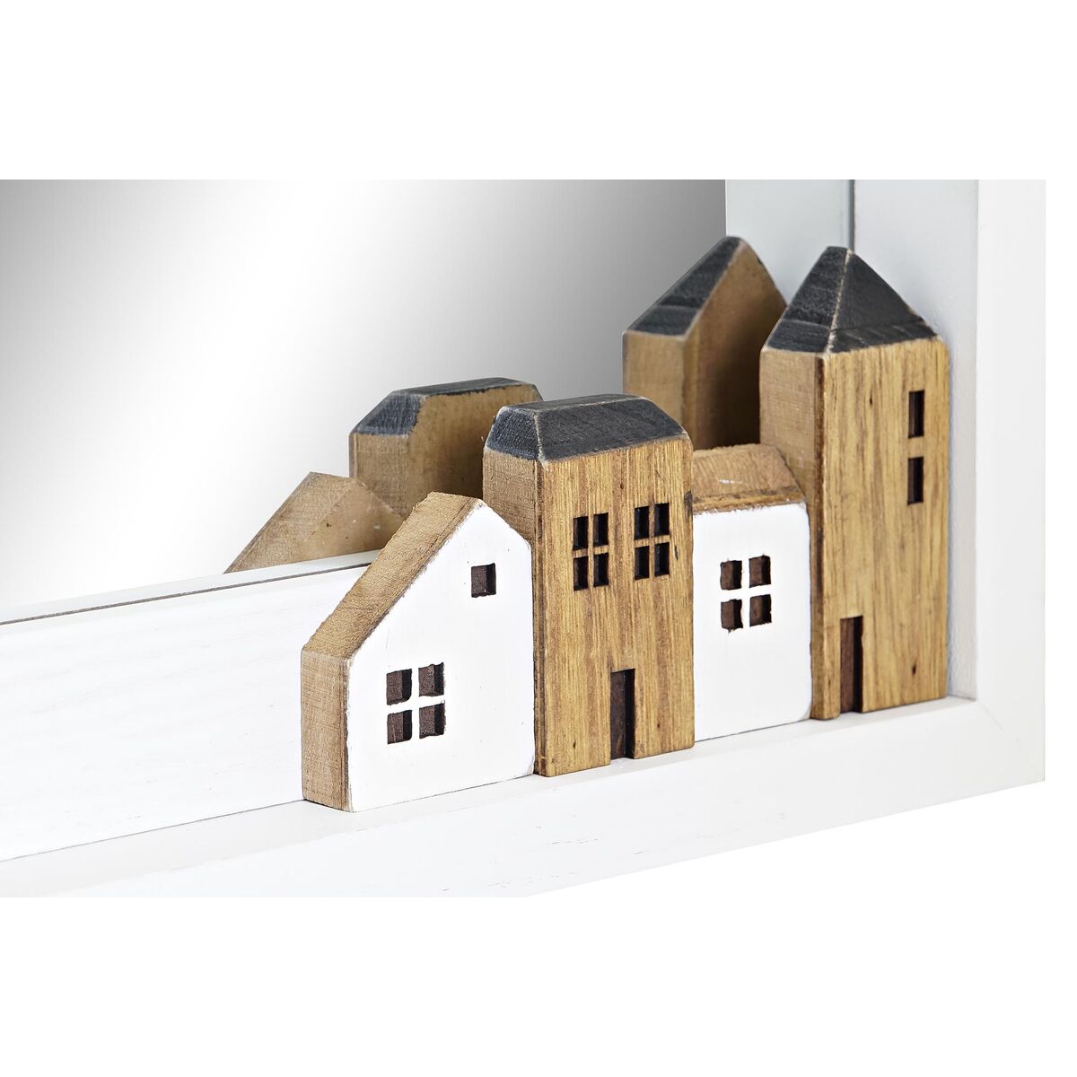 Specchio Da Parete Dkd Home Decor Bianco Case Città 36 X 4 X 60 cm - Image 3