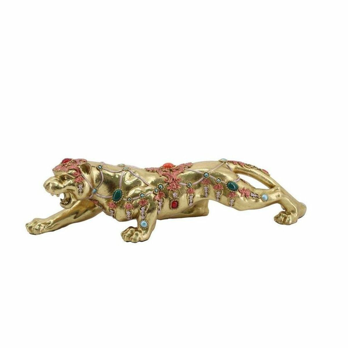 Statua Decorativa Dkd Home Decor 39 X 11 X 10 Cm Dorato Coloniale Pantera