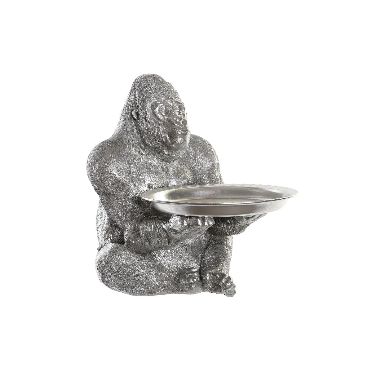 Statua Decorativa Dkd Home Decor Argentato Coloniale Gorilla 38 X 55 X 52 cm