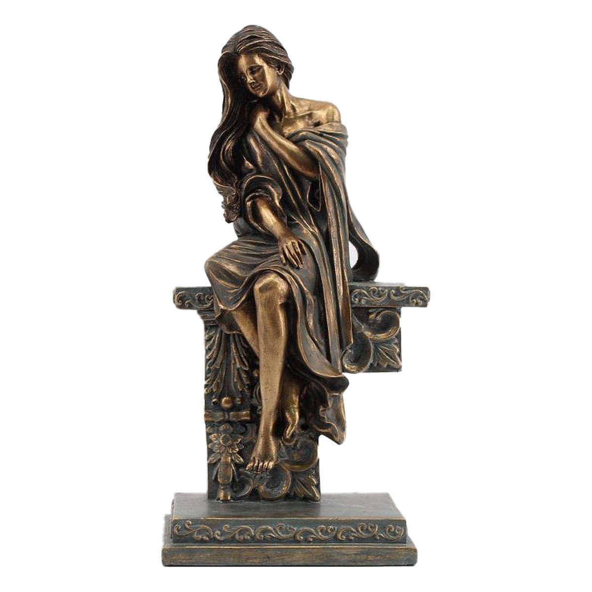 Statua Decorativa Dkd Home Decor 17 X 11 X 32,50 Cm Donna Rame