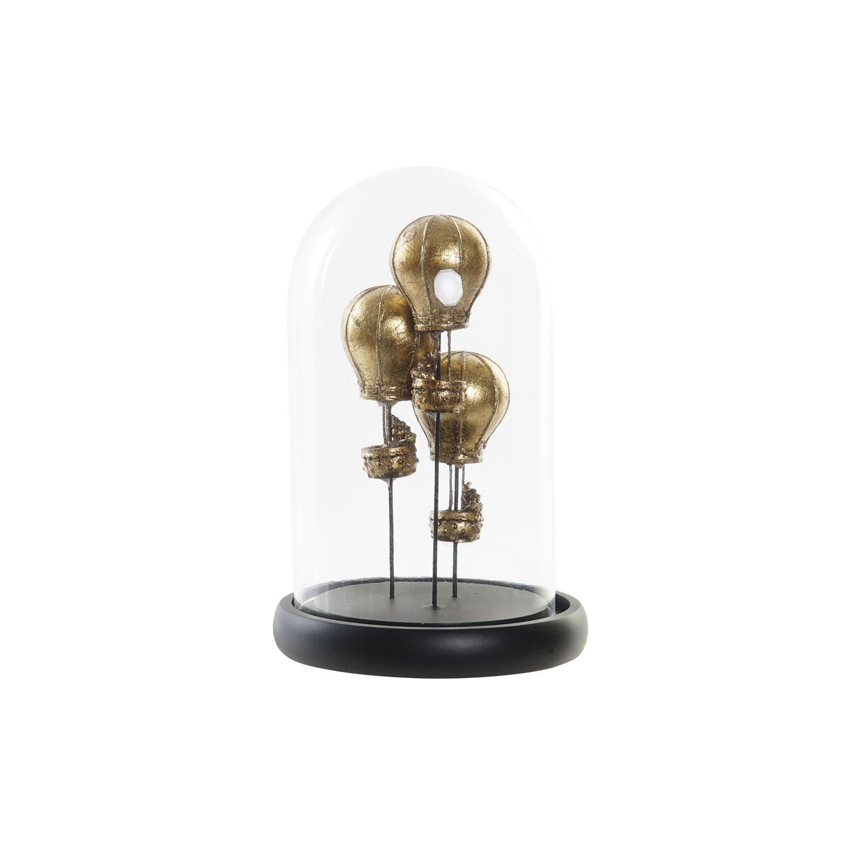 Statua Decorativa Dkd Home Decor Nero Dorato 14 X 14 X 22 cm