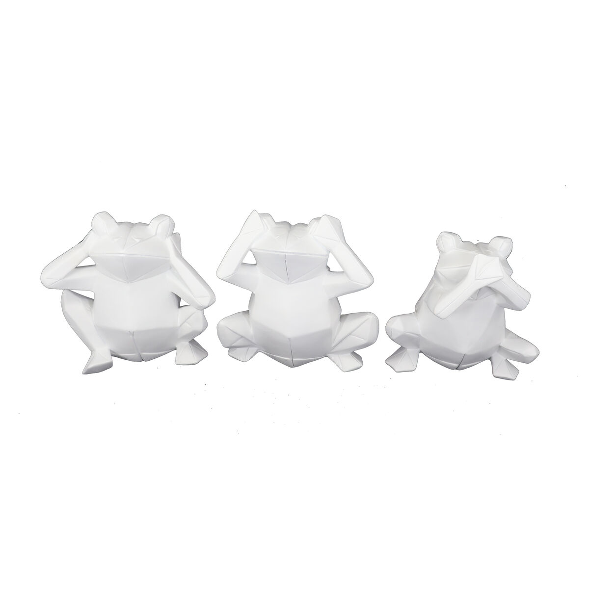 Statua Decorativa Dkd Home Decor 18,5 X 13 X 17,8 Cm Bianco Rana (3 Unità)