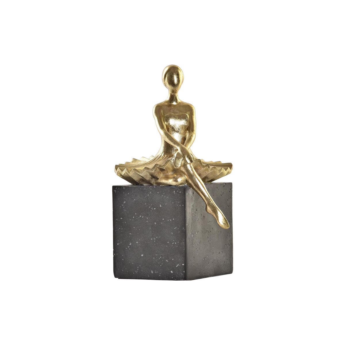 Statua Decorativa Dkd Home Decor Ballerina Dorato Resina Grigio Scuro (21,5 X 23 X 32 Cm)