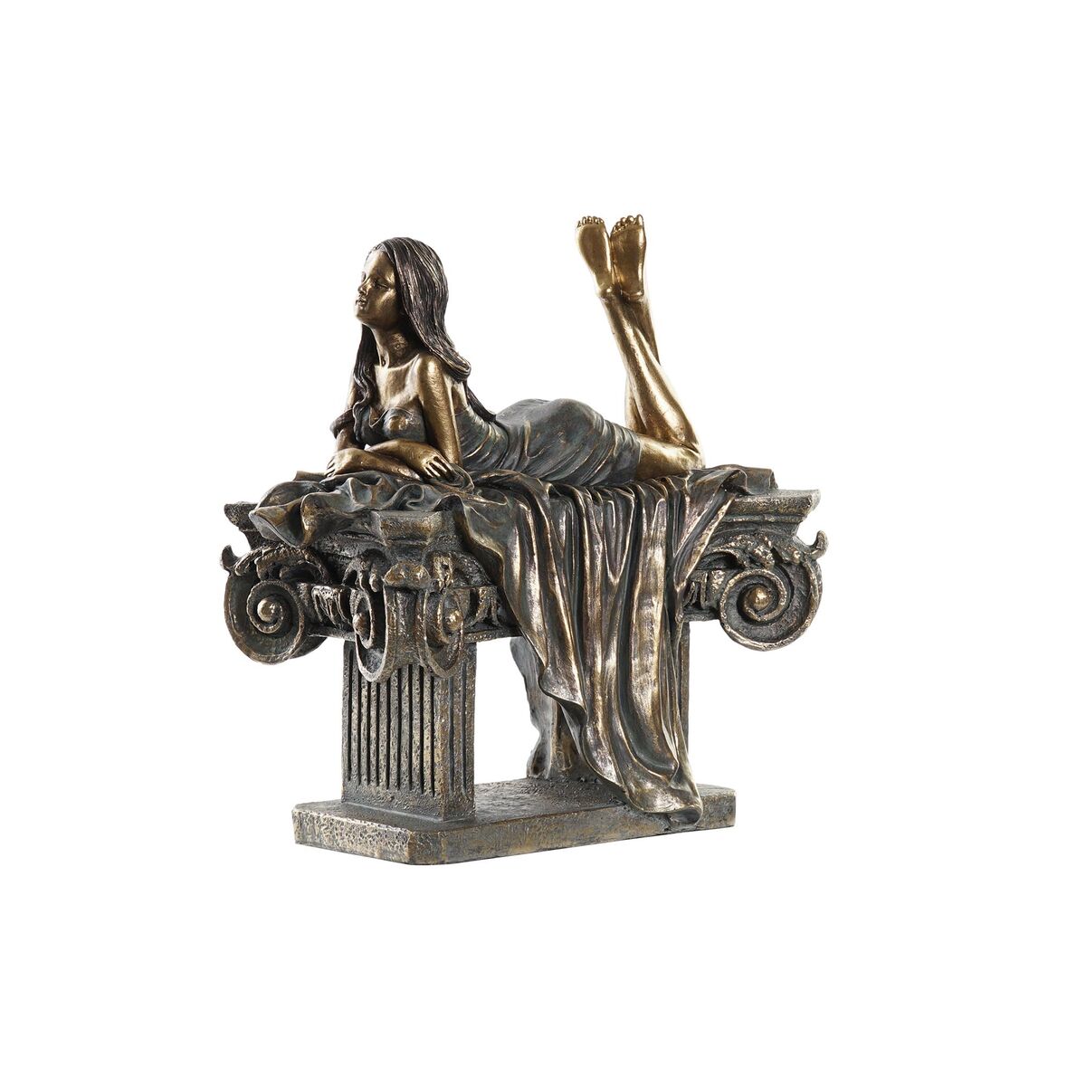 Statua Decorativa Dkd Home Decor Donna Rame Resina (30,5 X 15,5 X 28,5 Cm)