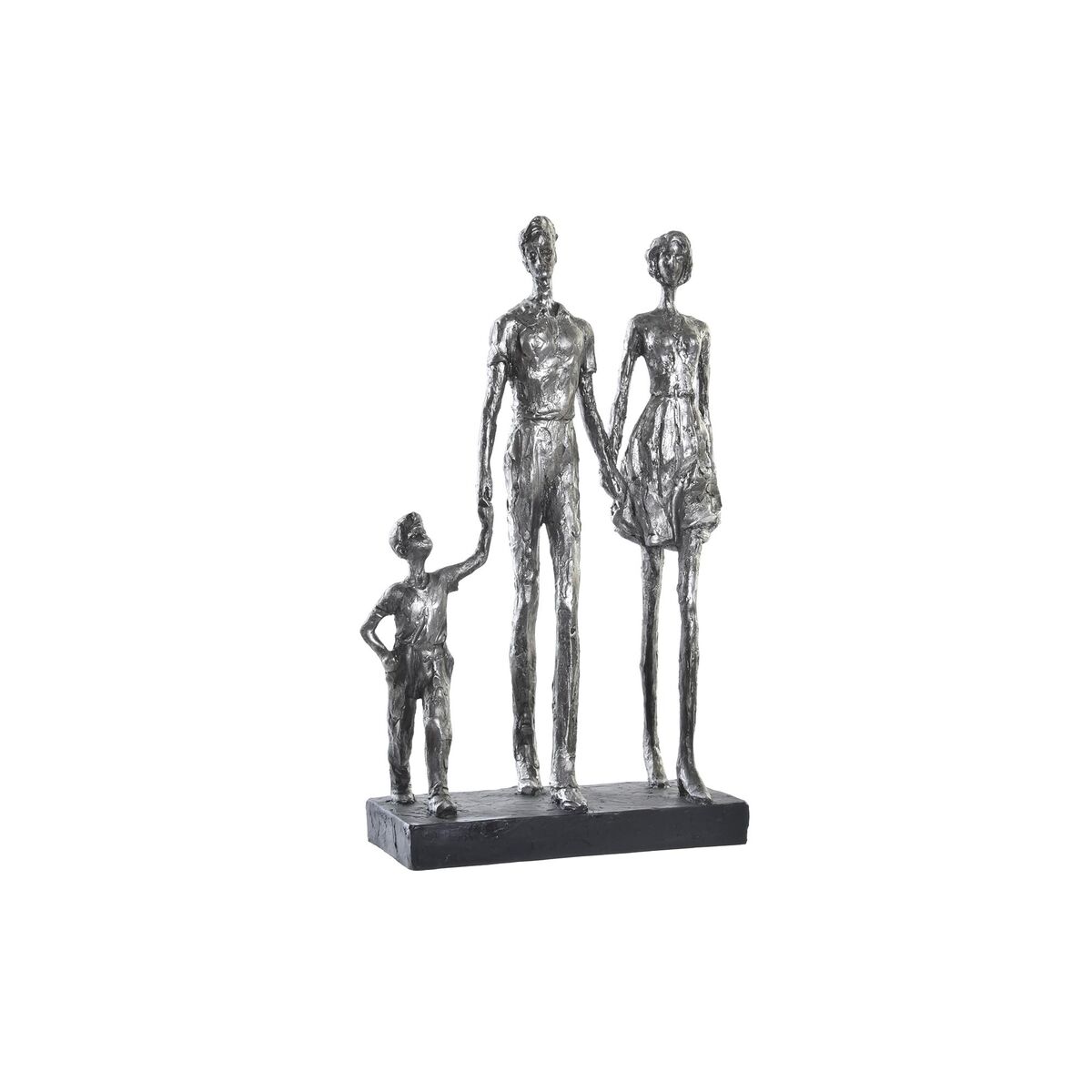 Statua Decorativa Dkd Home Decor Argentato Nero Resina Moderno Famiglia (26 X 11,5 X 41,5 Cm)