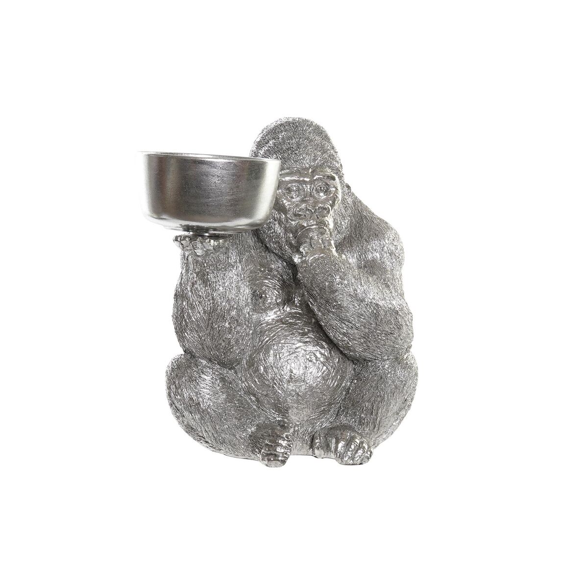 Statua Decorativa Dkd Home Decor Argentato Resina Gorilla (32 X 26,5 X 36 Cm)