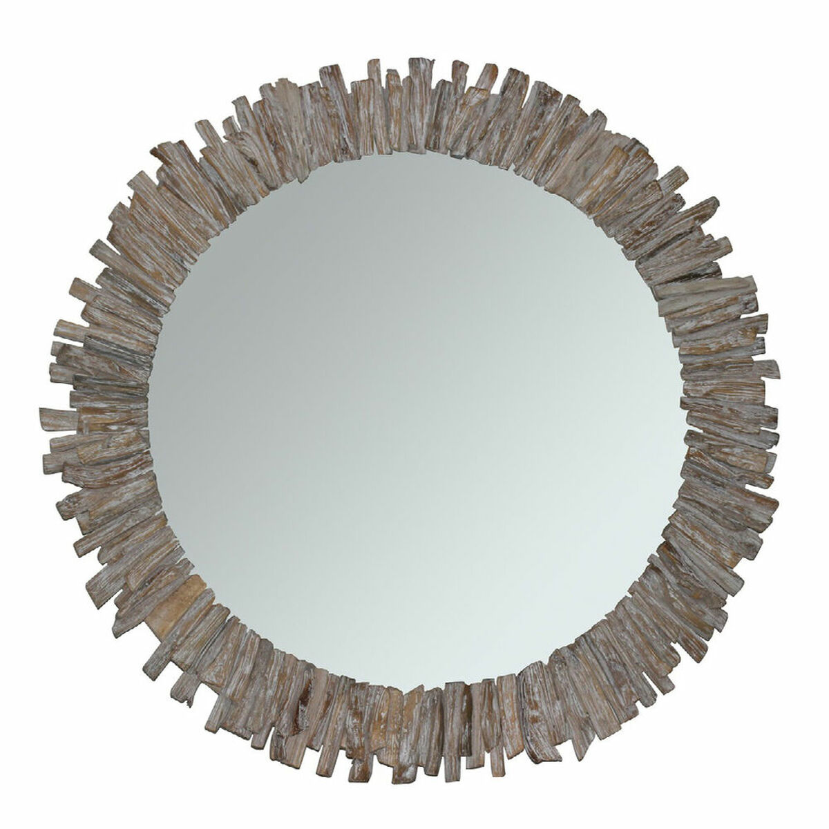 Specchio Da Parete Dkd Home Decor Abete Cristallo 60 X 4 X 60 Cm Bianco Alpino Tronchi