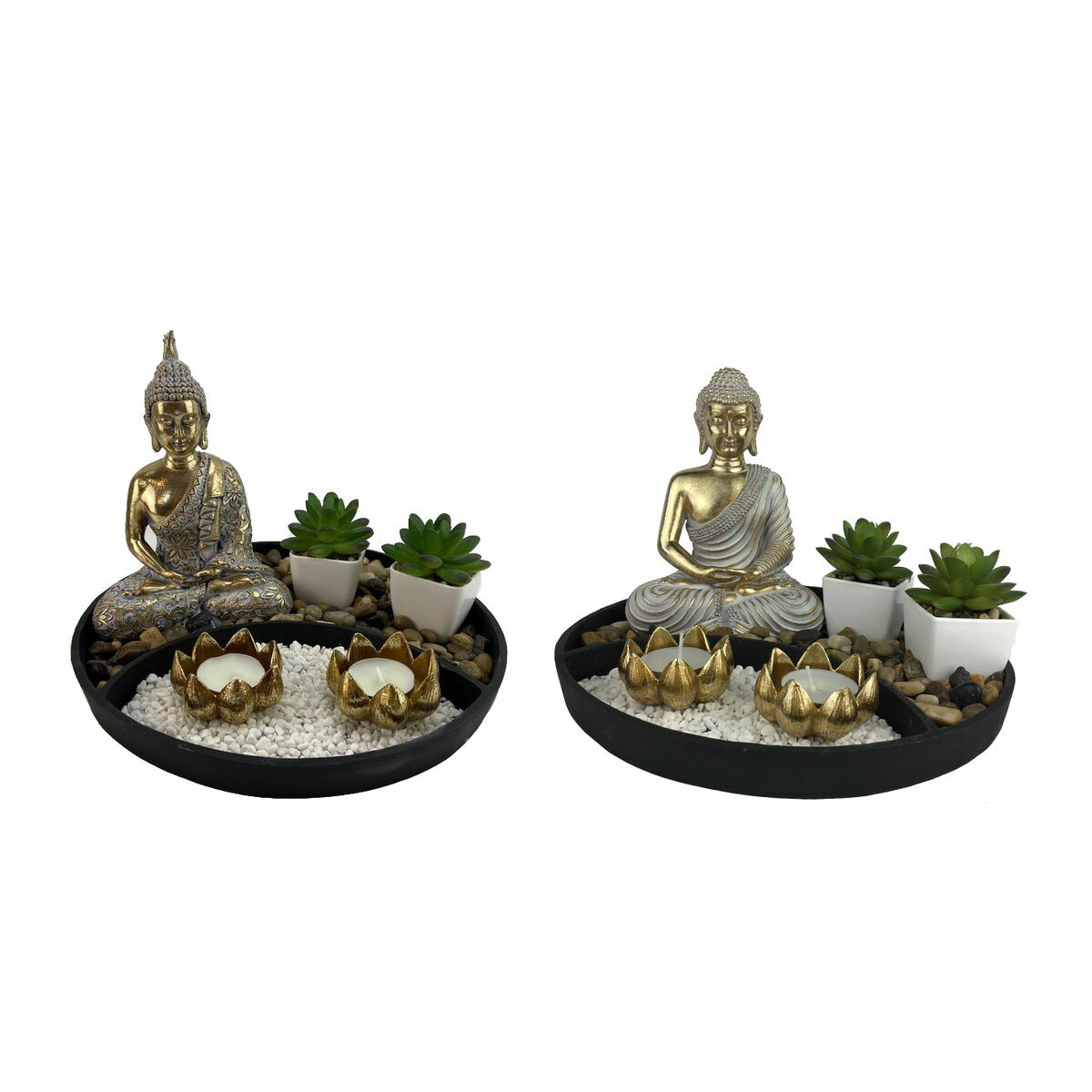 Statua Decorativa Dkd Home Decor 26 X 26 X 18 Cm Orientale Giardino (2 Unità)