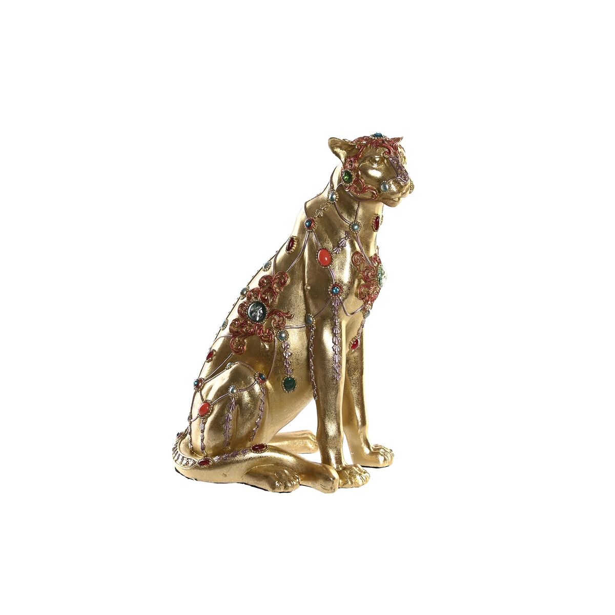 Statua Decorativa Dkd Home Decor Leopardo Resina Coloniale (25,5 X 17 X 33 Cm)