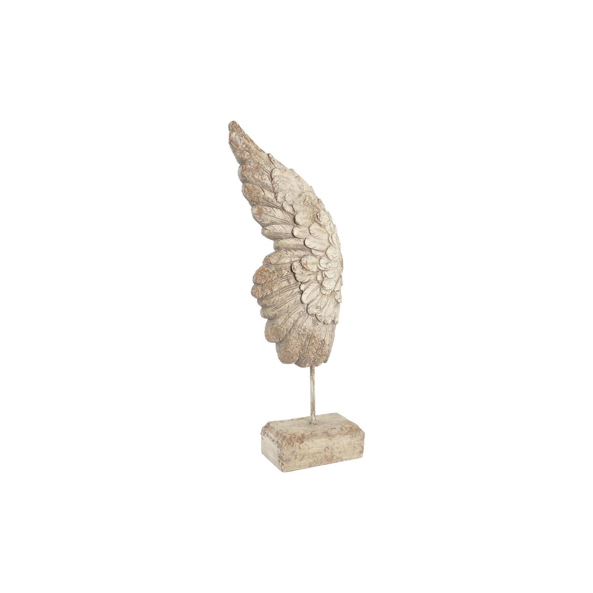 Statua Decorativa Dkd Home Decor Finitura Invecchiata Bianco Ali D'angelo Magnesio (26 X 11 X 65 Cm)