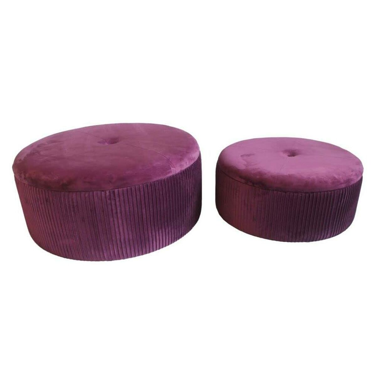 Poggiapiedi Dkd Home Decor Poliestere Mdf Bordeaux (70 X 70 X 28 Cm)