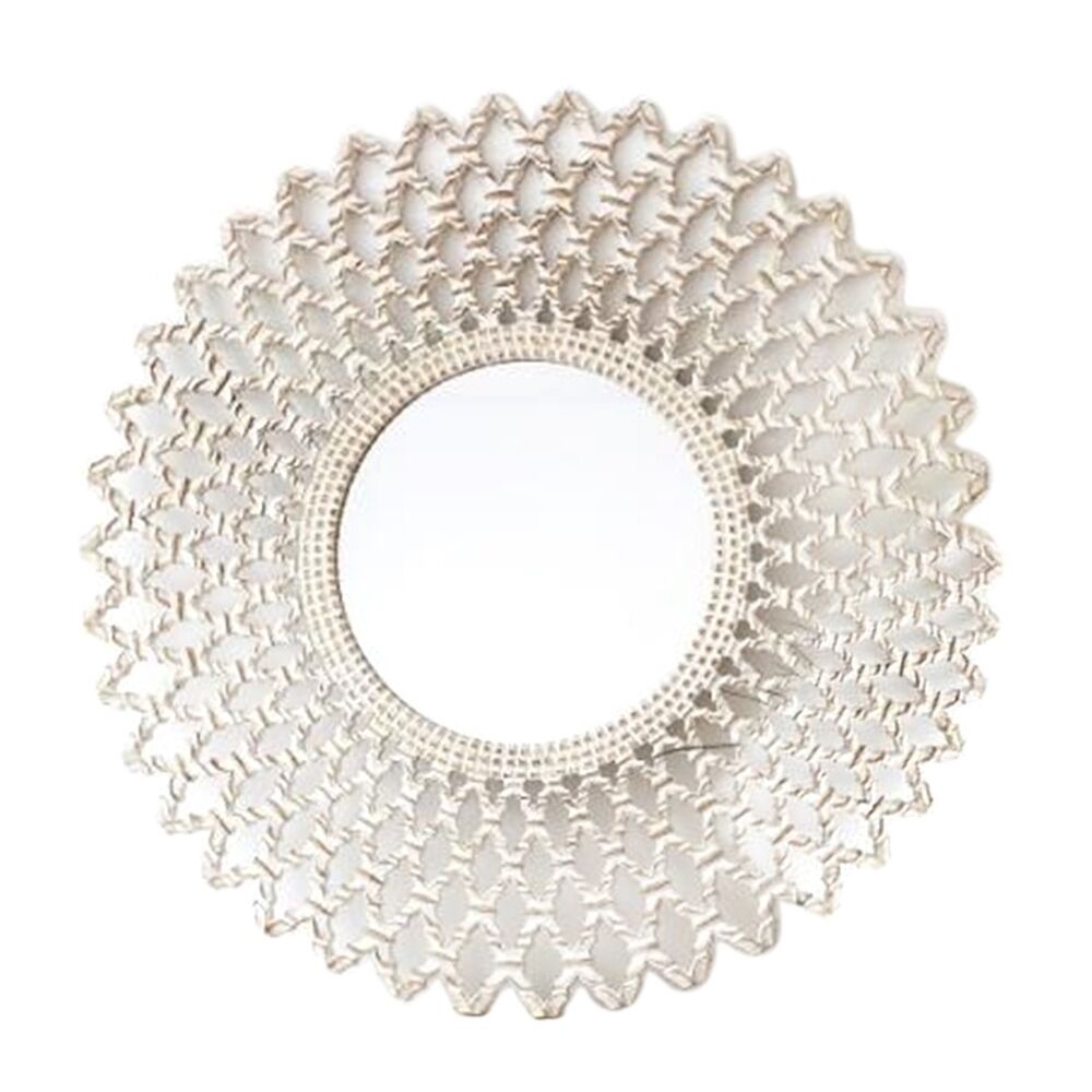 Specchio Da Parete Dkd Home Decor Cristallo Bianco Legno Mdf Decapaggio (90 X 2,5 X 90 Cm)