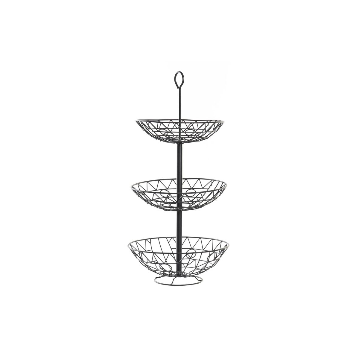 Portafrutta Dkd Home Decor Nero Metallo Geometrico 28 X 28 X 58 cm