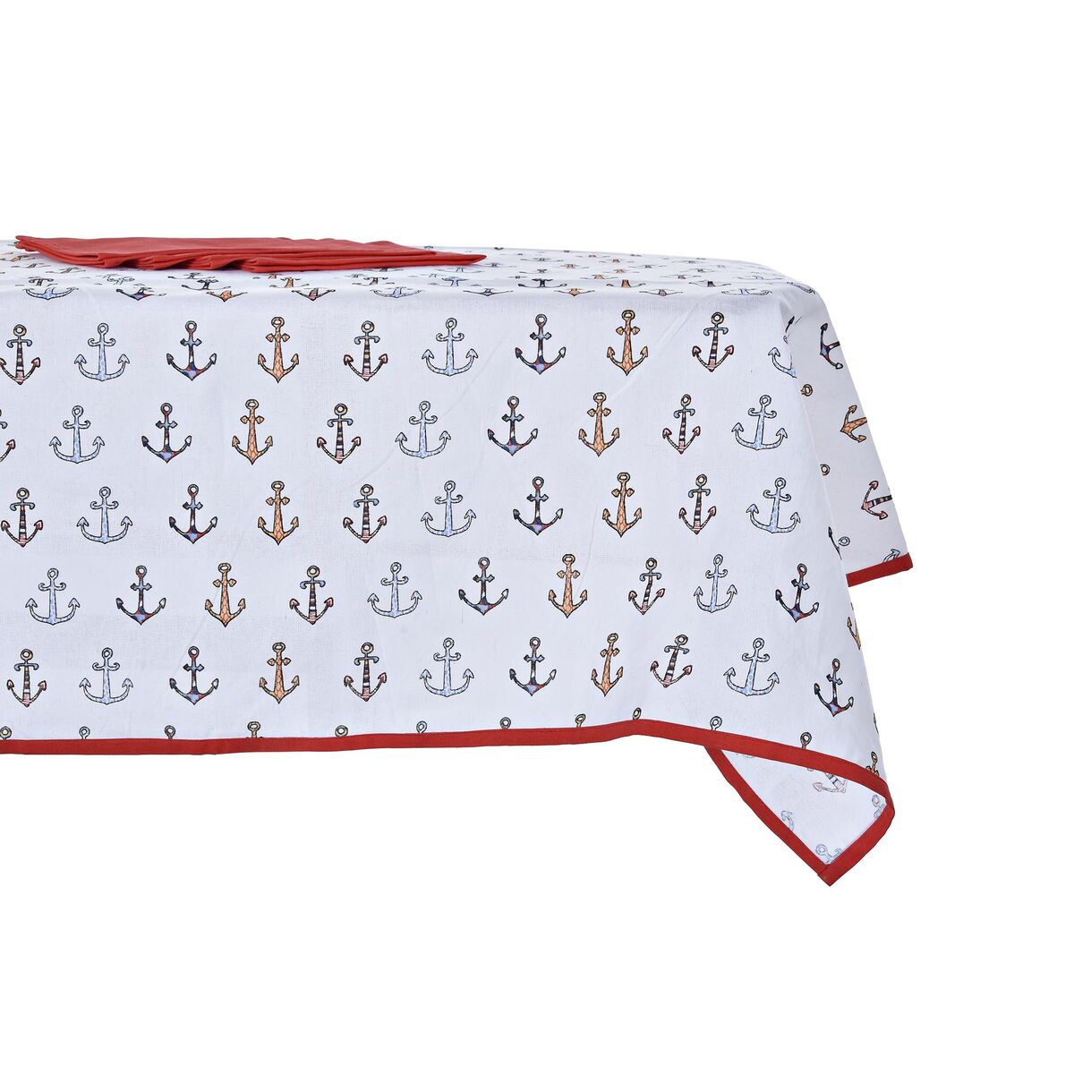 Set Biancheria Da Tavola Dkd Home Decor Azzurro Bianco Rosso 150 X 150 X 0,5 Cm (2 Unità) - Image 3
