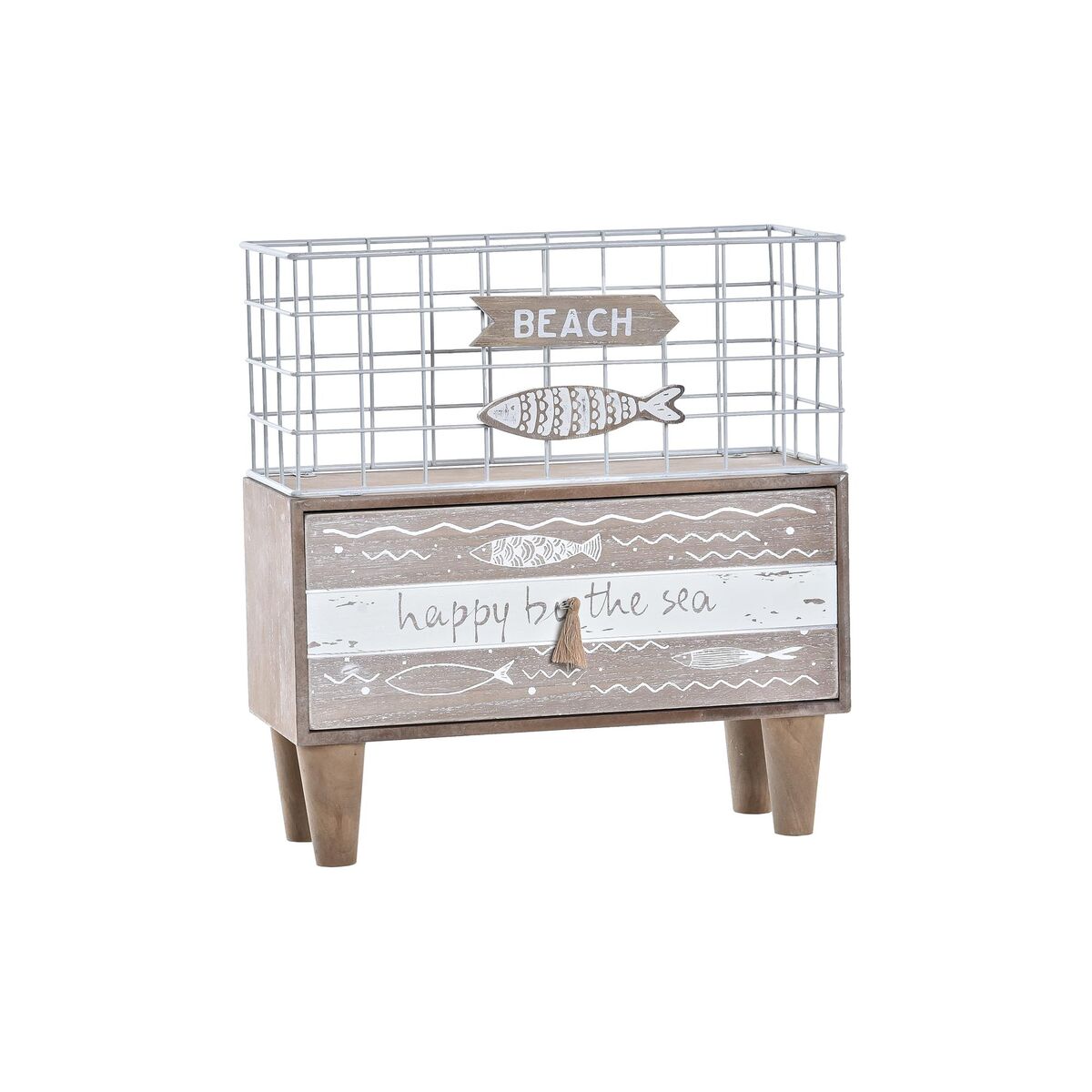 Mortaio Da Cucina Dkd Home Decor Legno Metallo 26,5 X 10,5 X 28,5 Cm Pesci