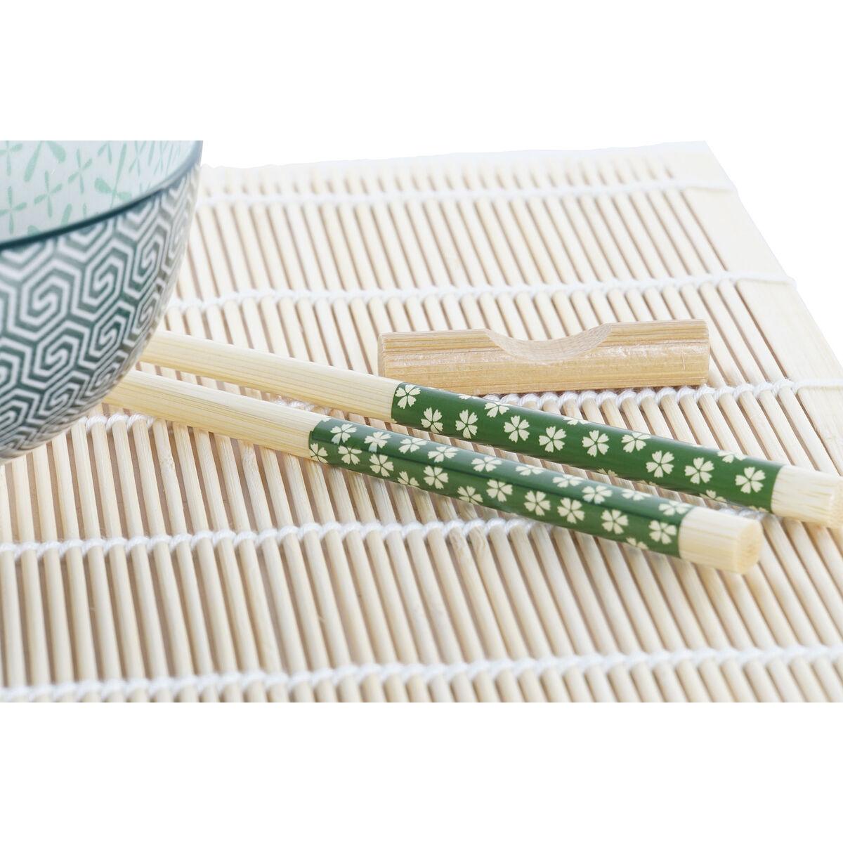 Set Per Sushi Dkd Home Decor 14,5 X 14,5 X 31 Cm Verde Gres Orientale (16 Pezzi) - Image 3