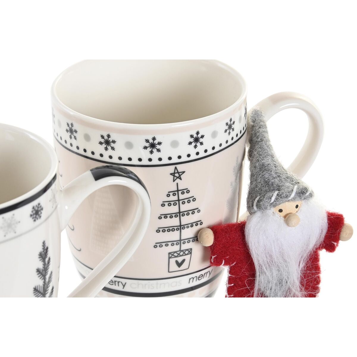 Tazza Mug Dkd Home Decor Rosa Nero Por?elan Bone China (360 Ml) (2 Unità) - Image 3