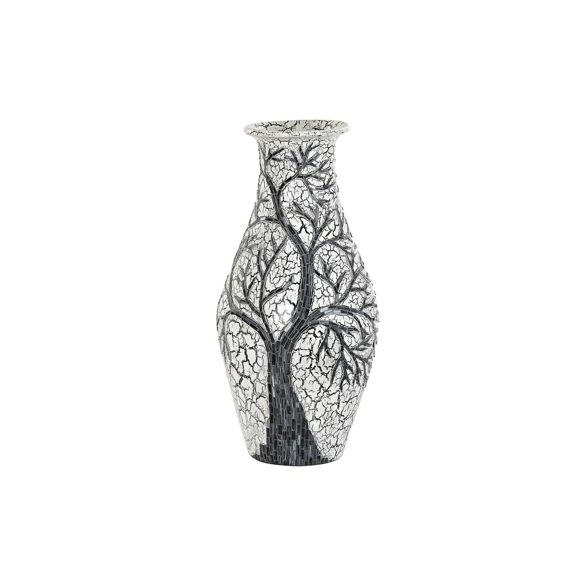 Vaso Dkd Home Decor Albero Bianco Nero Bianco/nero Cristallo Terracotta 29 X 29 X 60 cm
