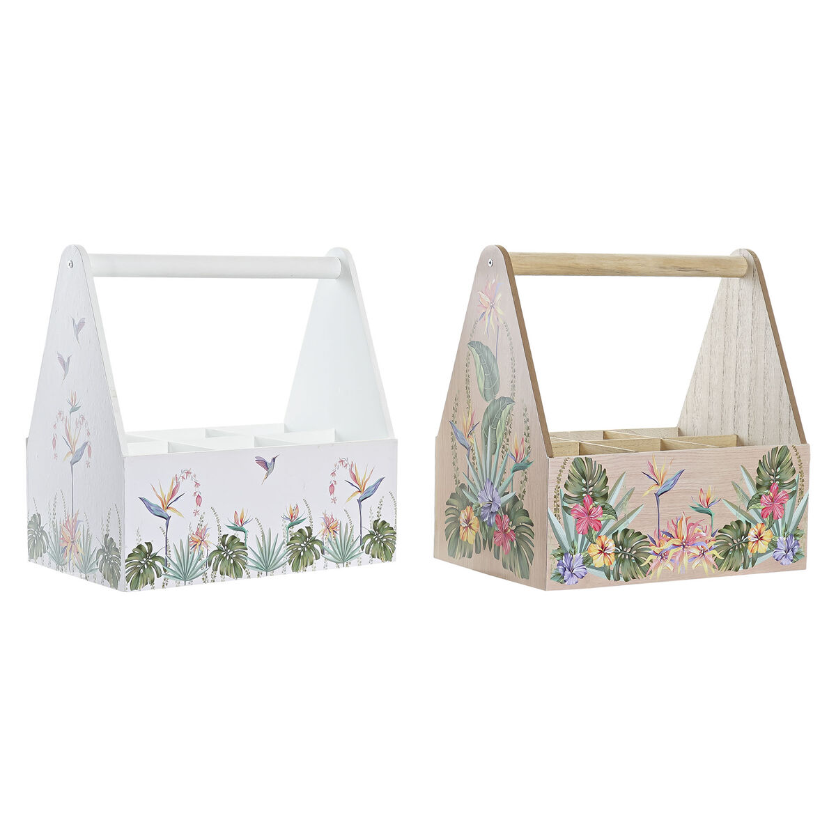 Portabottiglie Dkd Home Decor Multicolore Legno Mdf 24 X 16,5 X 25 Cm (2 Unità)