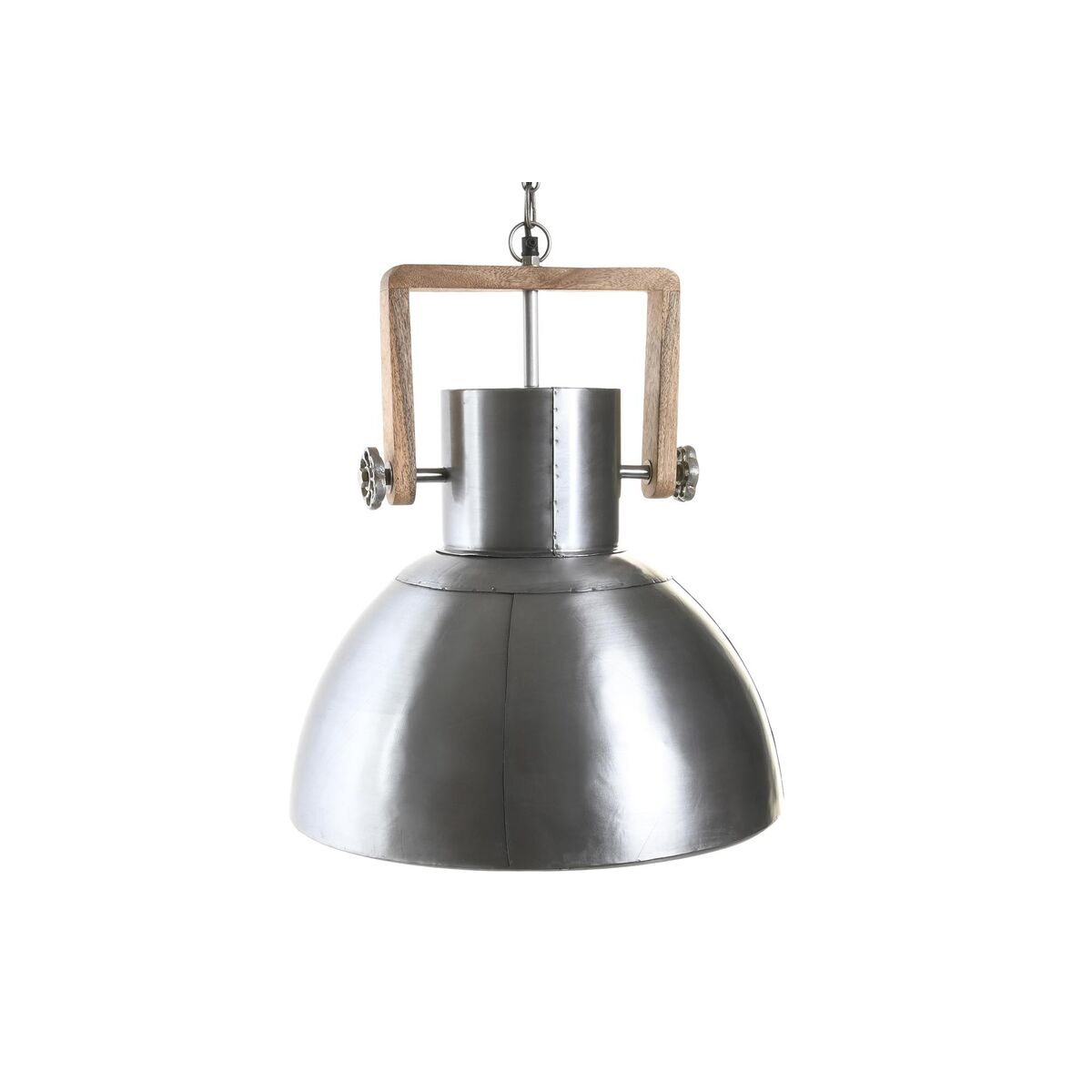 Lampadario Dkd Home Decor Marrone Argentato Ferro Legno Di Mango 50 W 40 X 40 X 47 cm