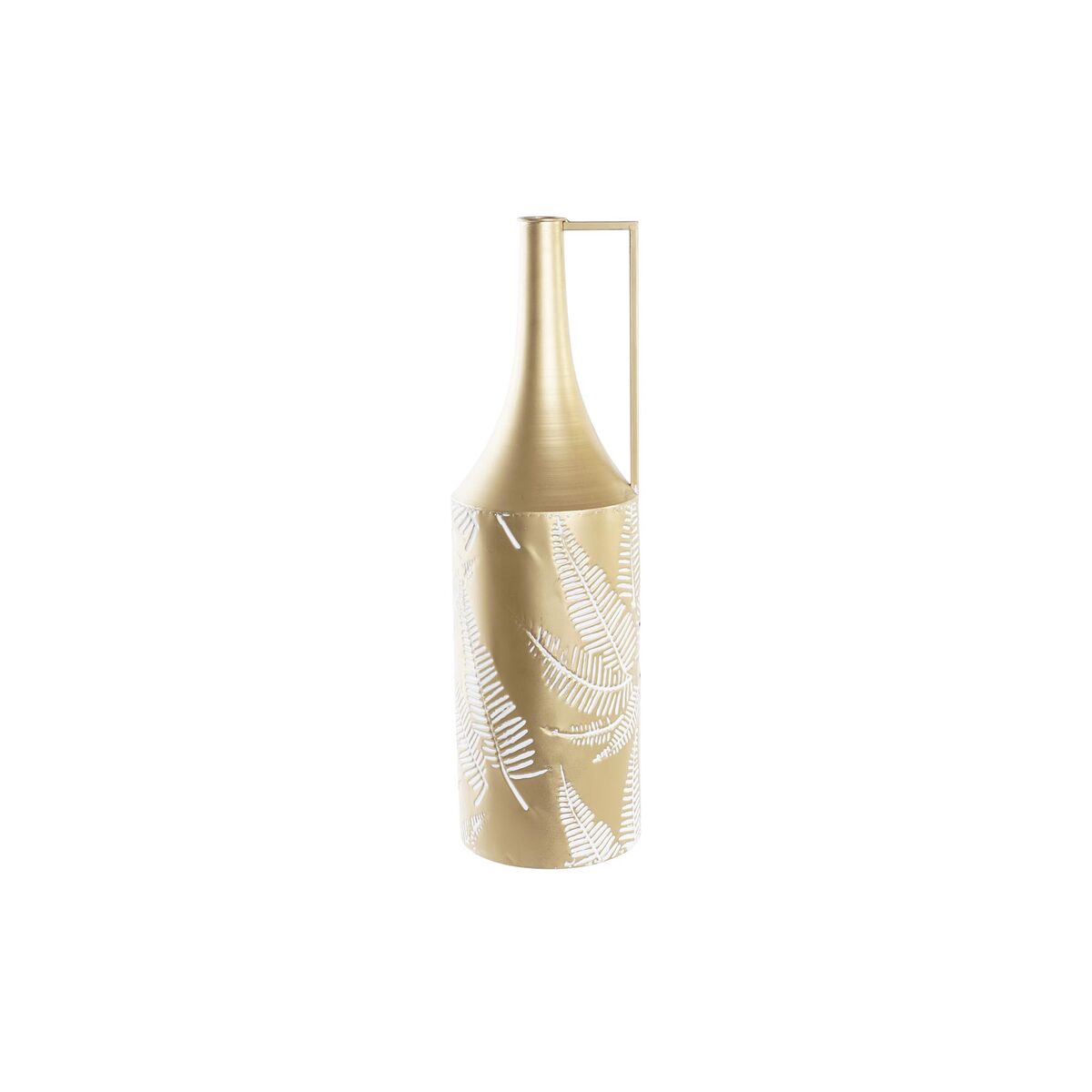 Vaso Dkd Home Decor Dorato Metallo Crema Tropicale Foglia Della Pianta (21 X 21 X 71 Cm)